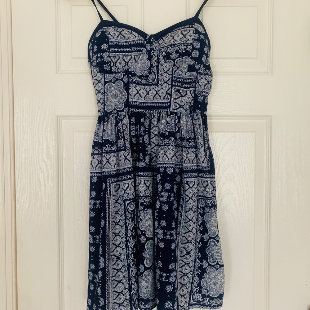 Blue patterned dress